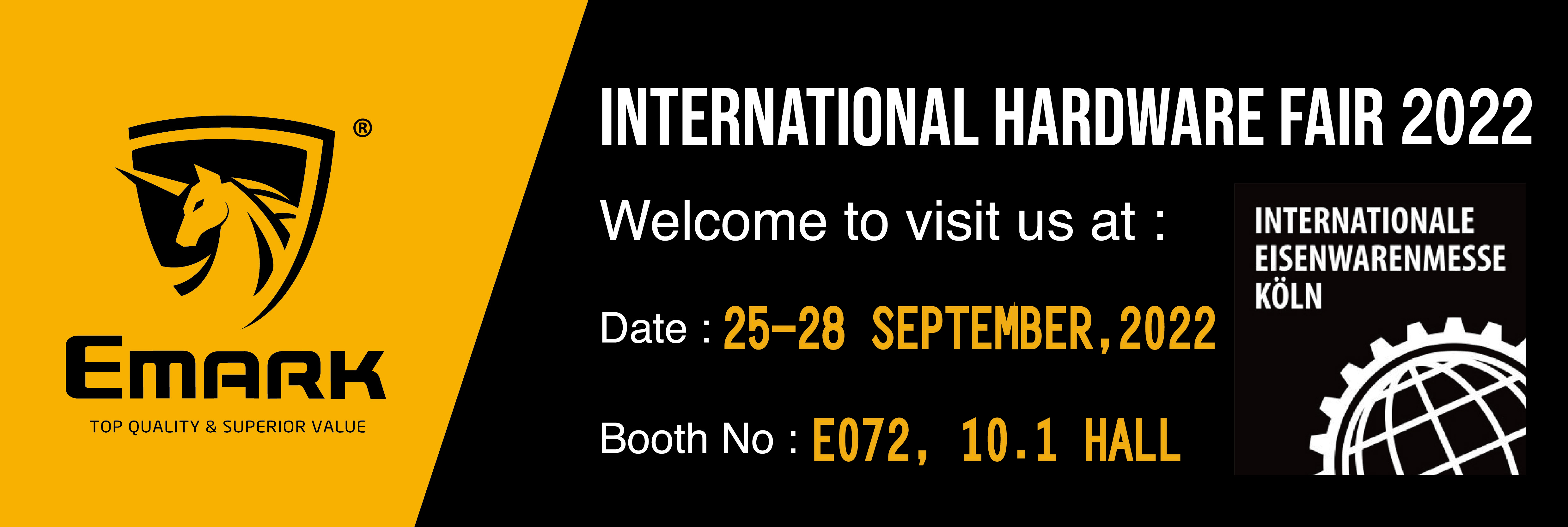 INTERNATIONAL HARDWARE FAIR COLOGNE   SEPT. 25-28, 2022